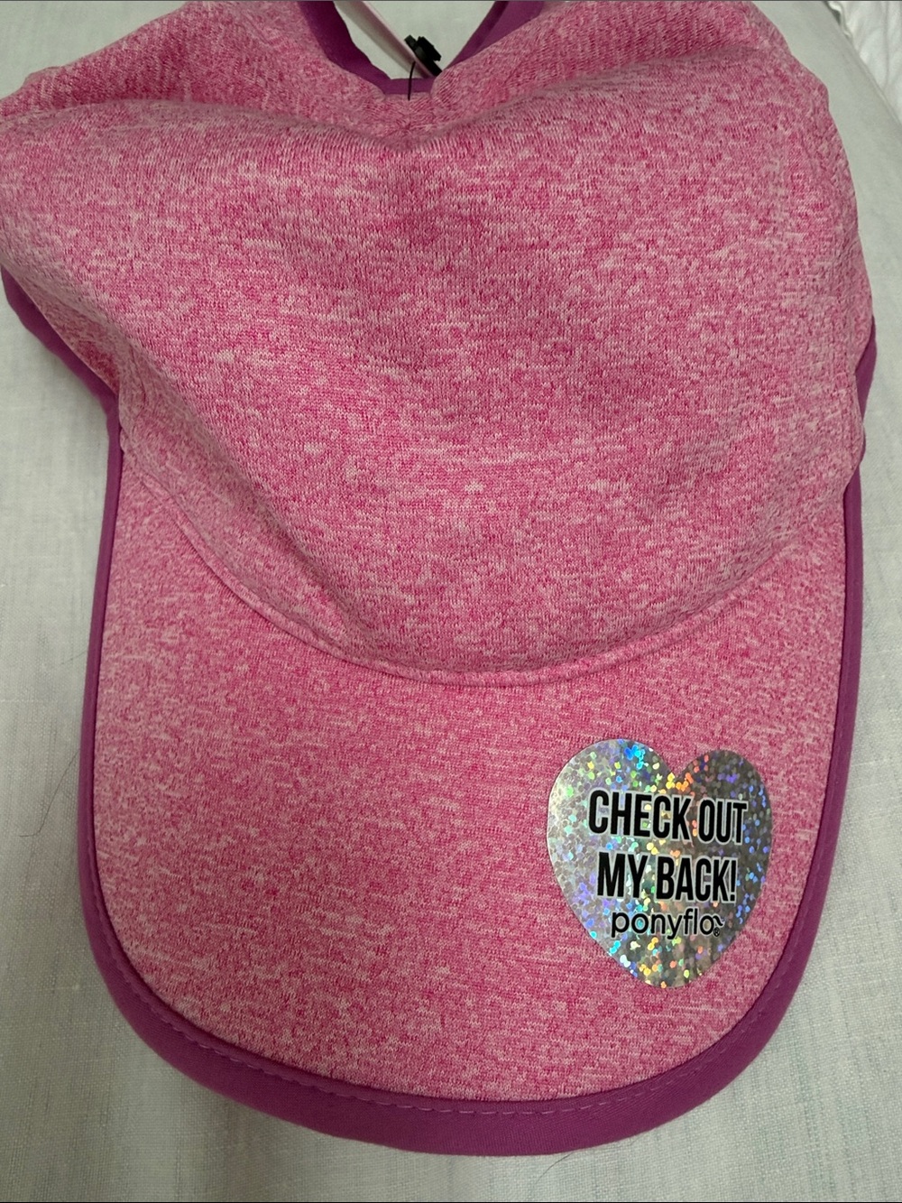 Pony Pink Cap with Holographic Heart Decal